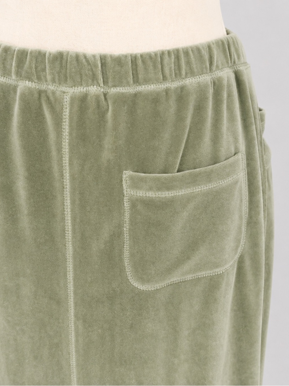 J. Jill Sage Green Velour Drawstring Maxi Skirt - Picture 7 of 9